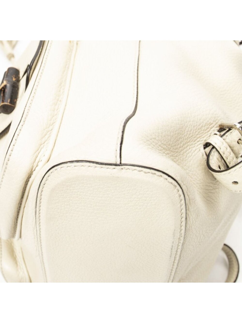 Gucci Bamboo Backpack Tassel Ivory Gray Calfskin Leather - Picture 8 of 10